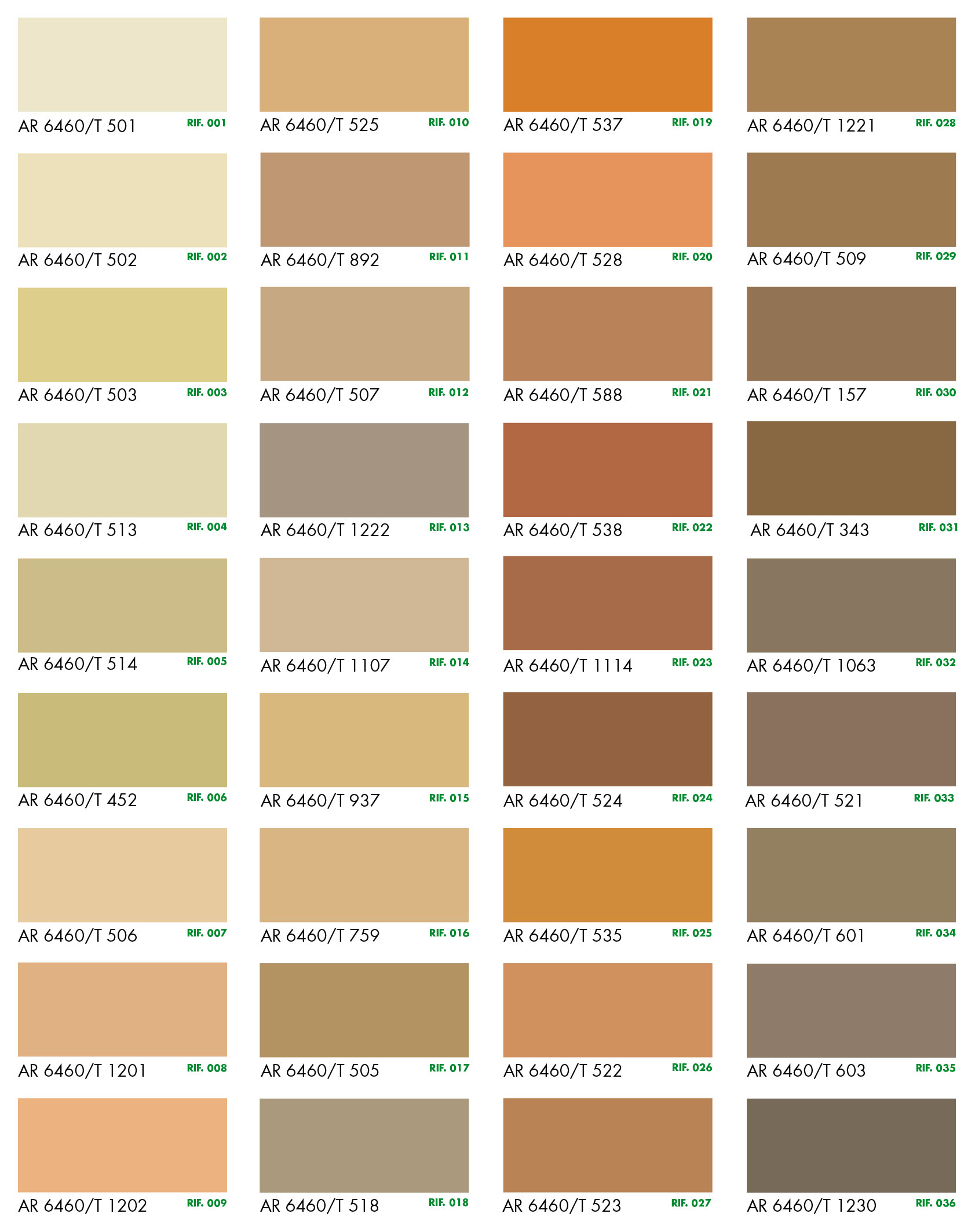 Tabella colori Section Laquers Fenice 1