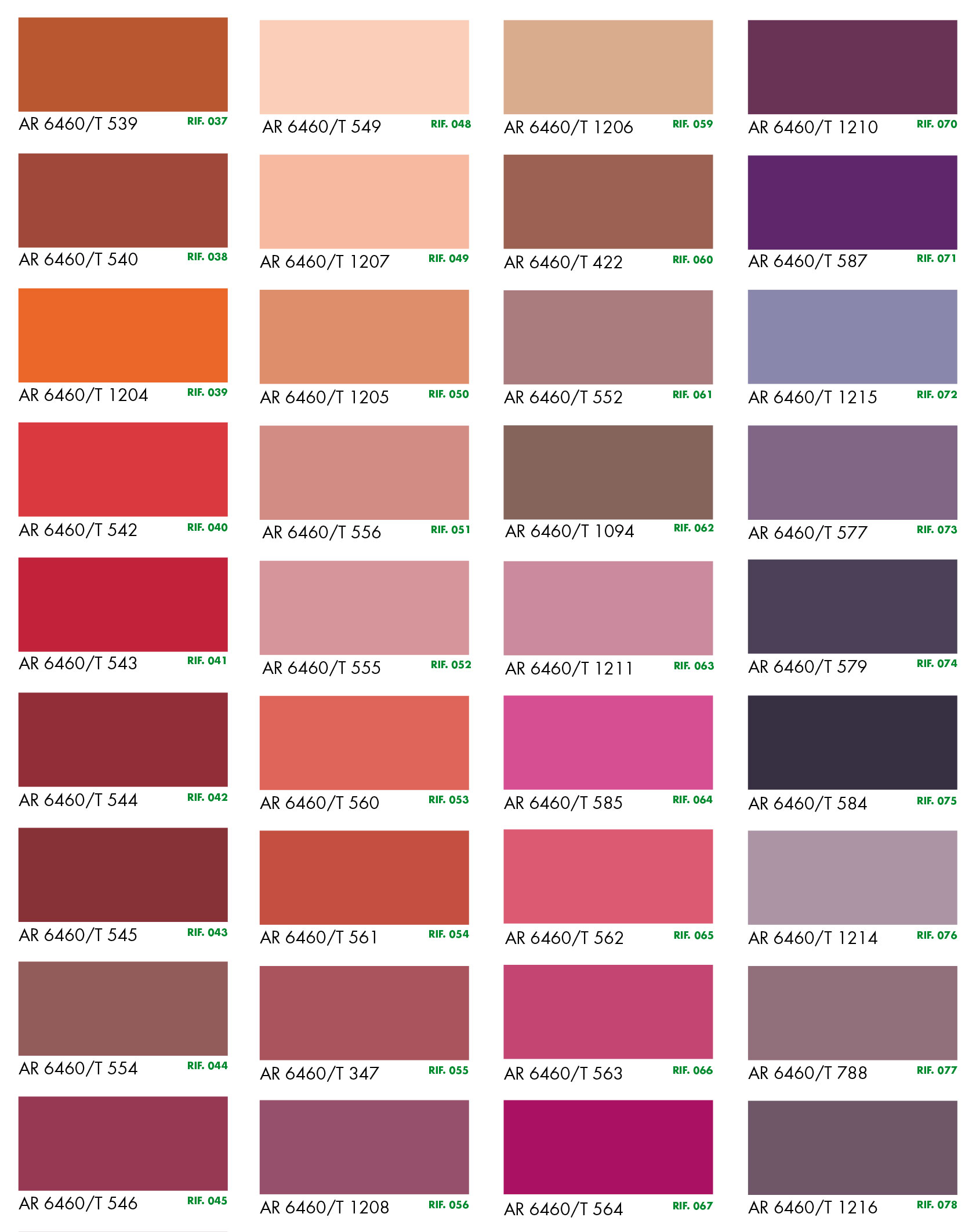 Tabella colori Section Laquers Fenice 2