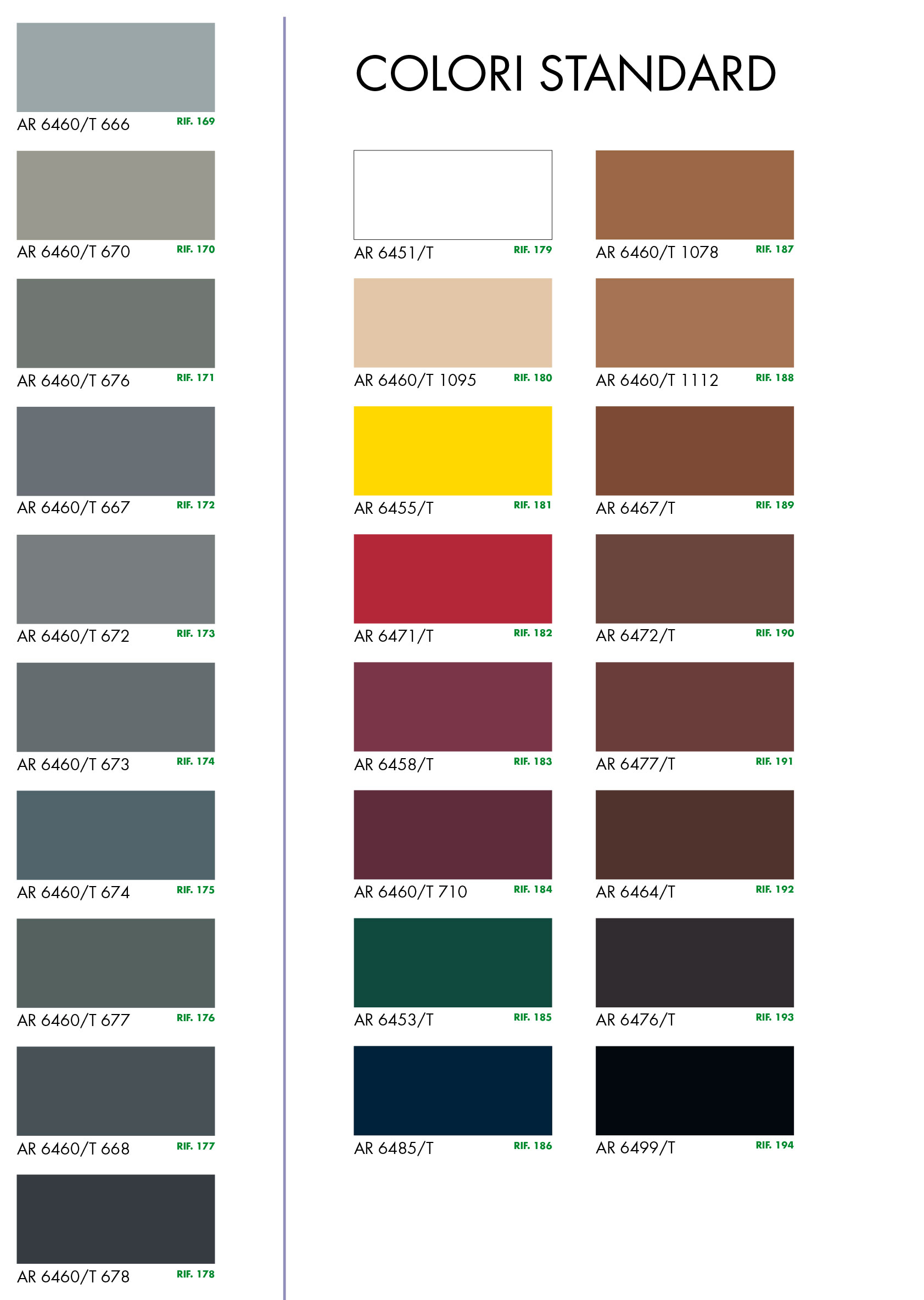 Tabella colori Section Laquers Fenice 5